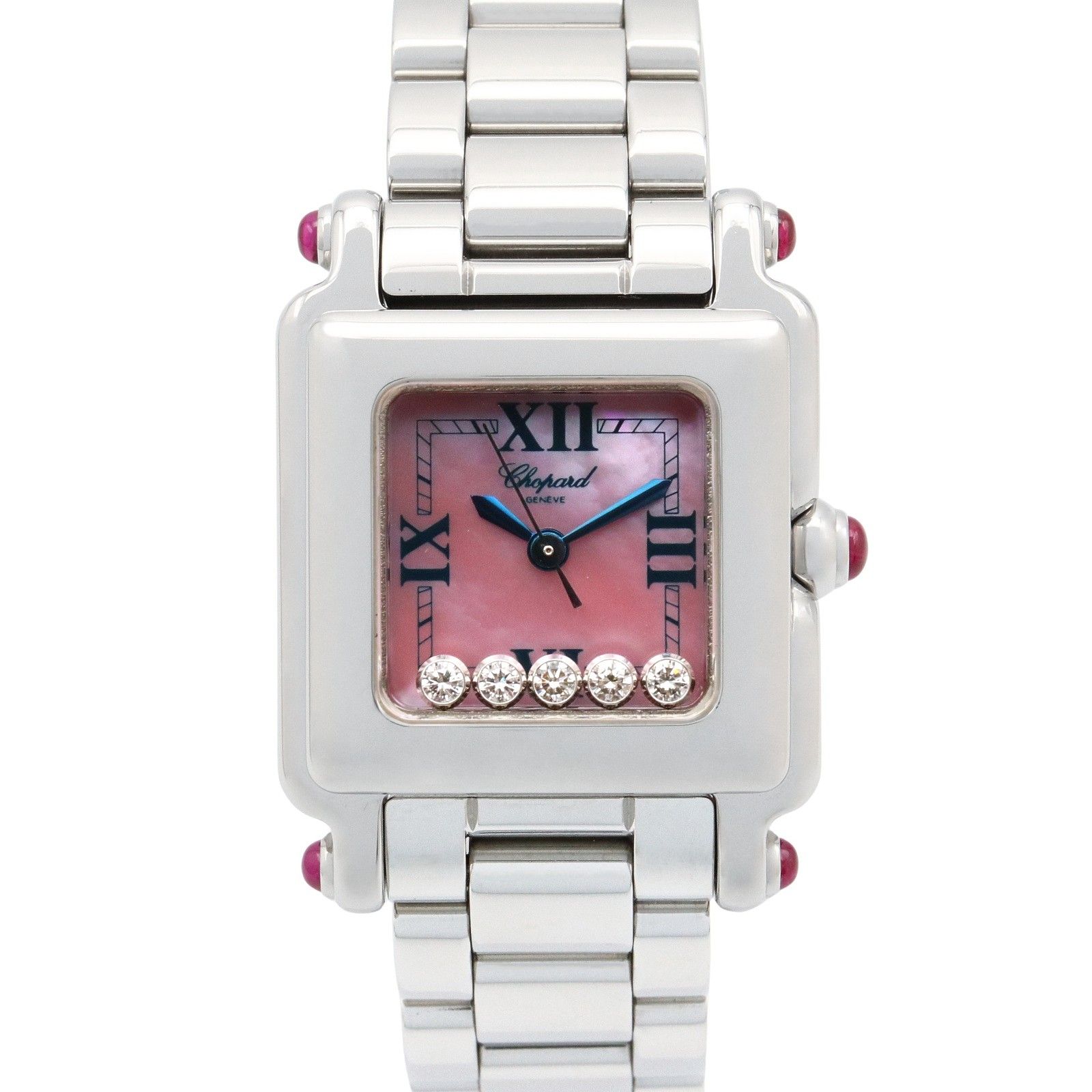 ショパール Chopard 腕時計 ハッピースポーツ スクエア ミニ 27|8893-21 ピンクシェル ステンレススチール ハッピースポーツ スクエア ミニ レディース Used A