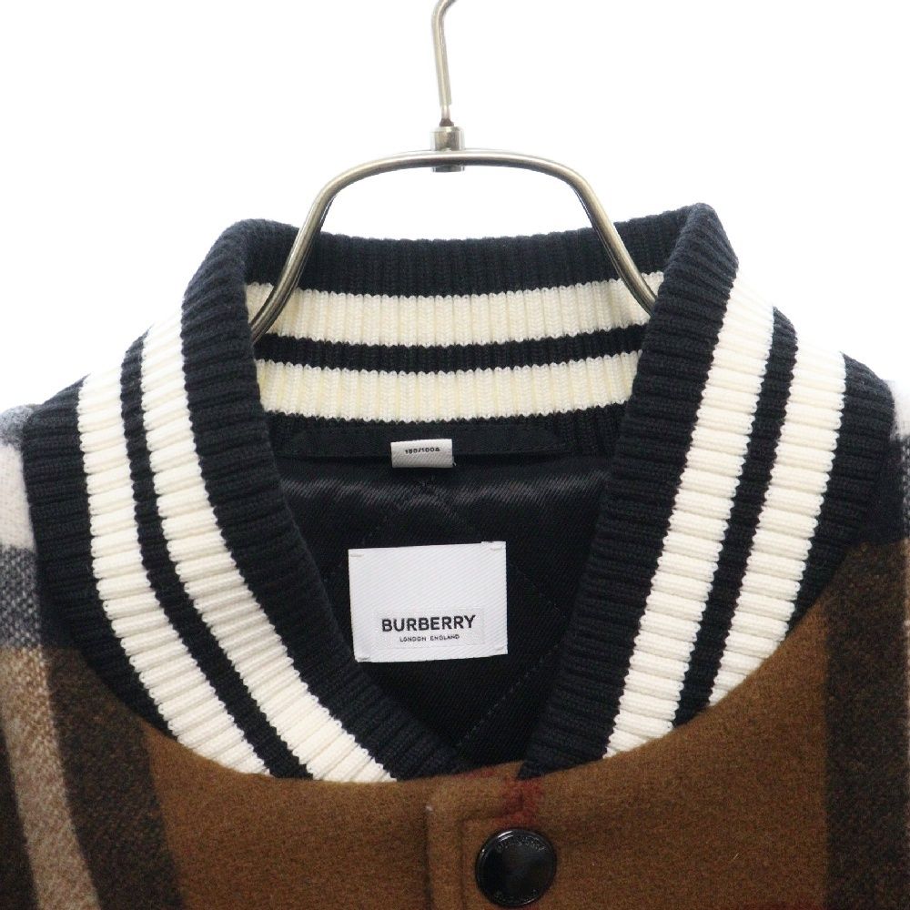 BURBERRY (バーバリー) Felton B Logo Check Wool Blend Varsity