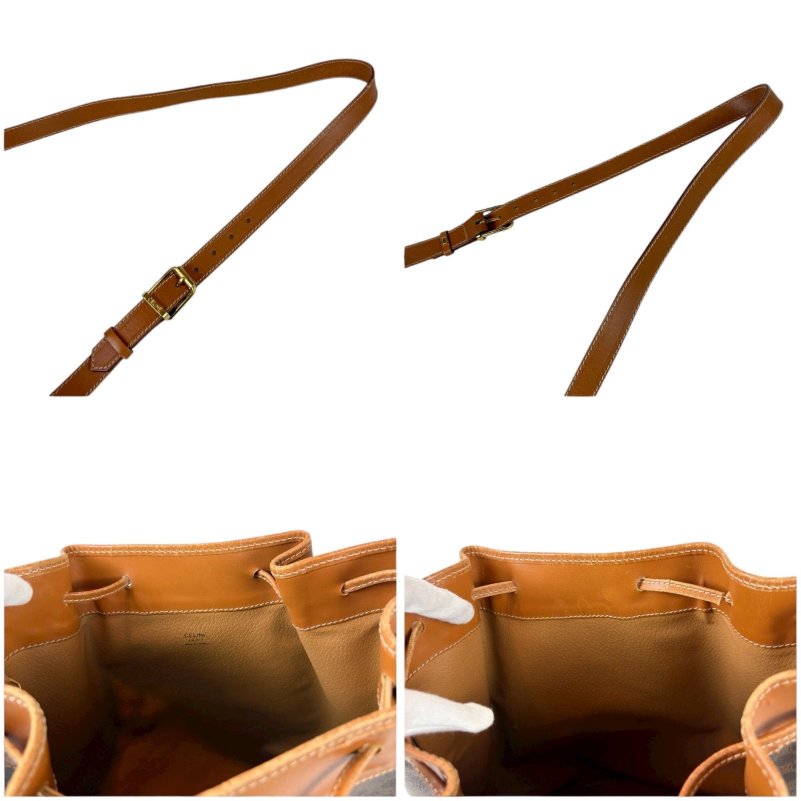 セリーヌ CELINE 巾着型 ショルダーバッグ ポーチ付き ブラウン