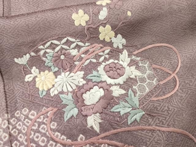 平和屋着物□訪問着 駒刺繍 絞り 花籠文 高島屋扱い 逸品 CAAB1859ev