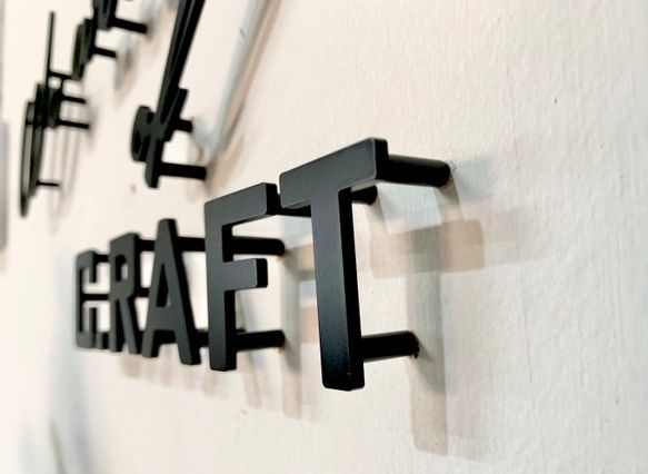 表札　看板　社名　店名　ステンレス切文字　マットブラック切文字