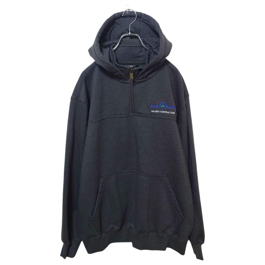 Carhartt】企業ロゴ刺繍 ハーフジップ スウェットパーカー A-3989