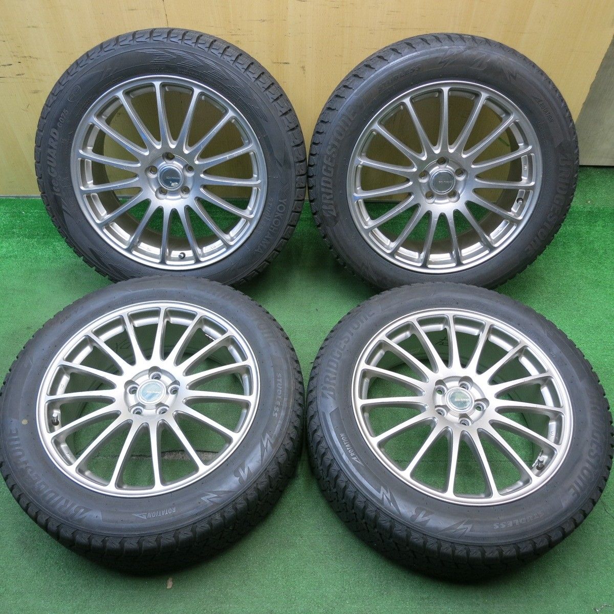 バリ溝 23年 9分 フォレスター 等 225|55R18 スタッドレス ブリヂストン ブリザック DM-V3 ヨコハマ アイスガード G075 ECO FORME PCD100|5H 5050502HAス