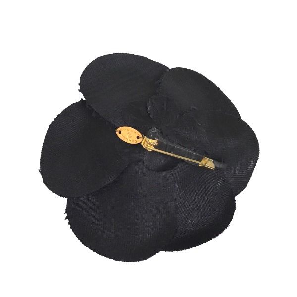 シャネル コサージュ フラワー ブローチ CHANEL ブラック - メルカリ