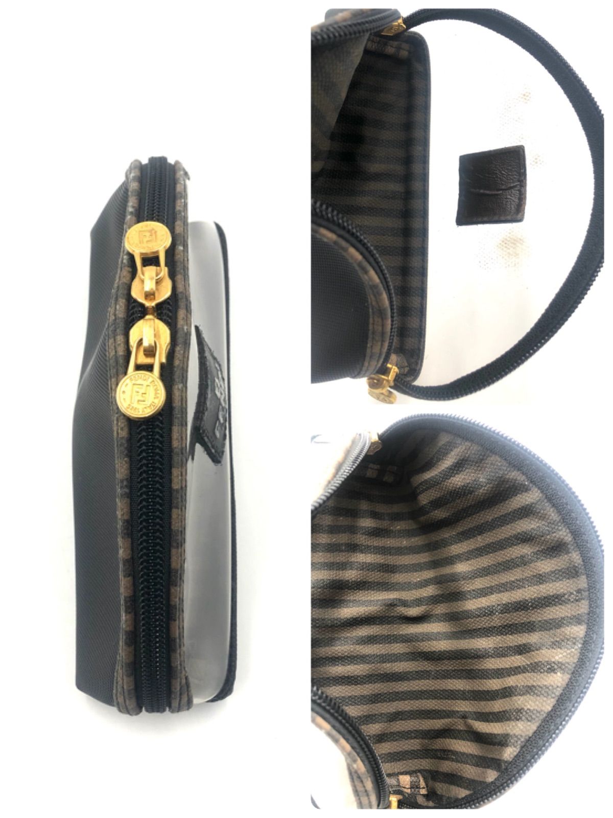 FENDI フェンディ ペカン コスメポーチ コーティングキャンバス 