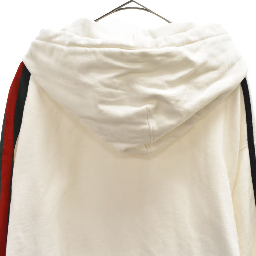 GUCCI (グッチ) ×adidas ロゴプリントスウェットプルオーバーパーカー