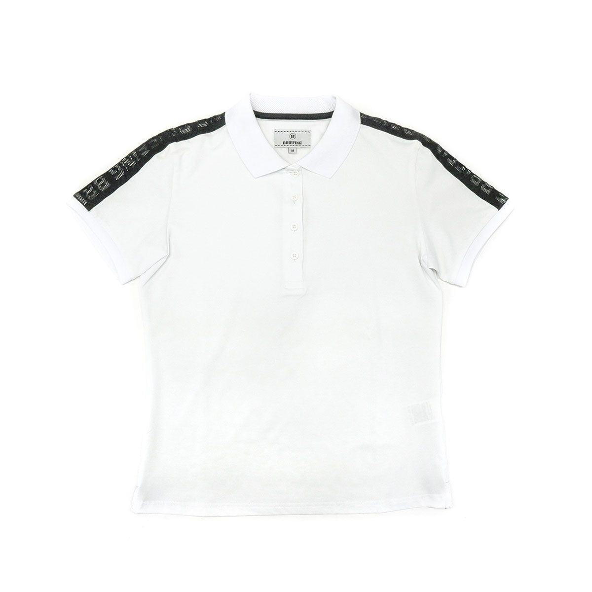 セール20%OFF 日本正規品 ブリーフィング ゴルフ ウェア BRIEFING GOLF WOMENS LOGO MESH SIDE LINE POLO ポロシャツ 半袖 春 夏 レディース BRG211W13 ホワイト(000)