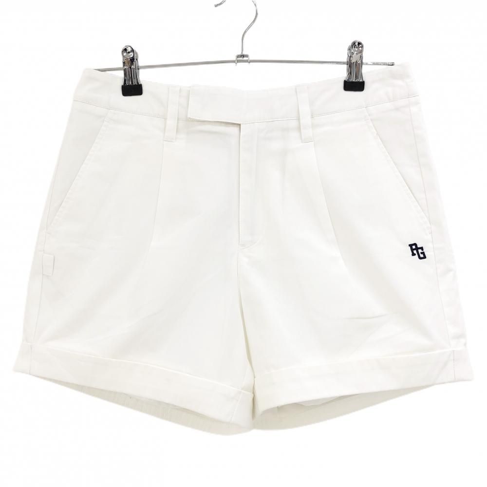 SALE価格【美品】パーリーゲイツ ショートパンツ 白 ヒップワッペン 裏地付  レディース 1(M) ゴルフウェア PEARLY GATES