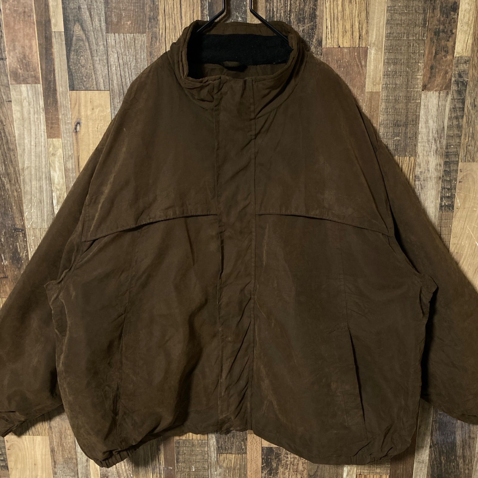 80's 90's vintage オーバーサイズ ウール ブルゾン y2k ブルゾン アウター ブラウン 3XL オーバーサイズ ジャケット メンズ