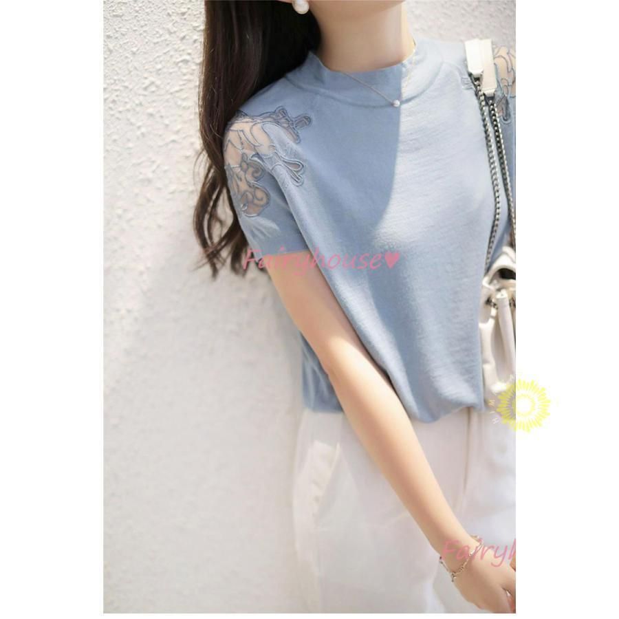 Tシャツ レディース 春夏新作 40代 半袖トップス 配色レース Tシャツ レションニット ショット丈Tシャツ ゆったり 薄手 おしゃれ 大人 50代 30代 楽天市場】Tシャツ レディース 春夏 40代 半袖 ニットトップス T