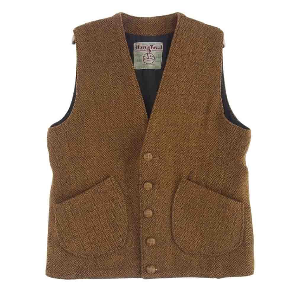 Harris Tweed ウール ヘリンボーン ベスト ハリスツイード Harris Tweed ヘリンボーン ウール ベスト