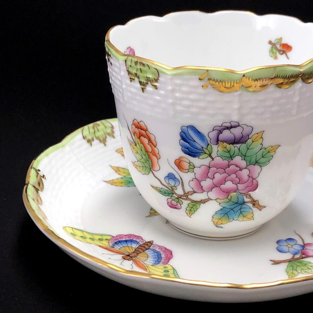 未使用近✨ヘレンド ヴィクトリアブーケ カップ&ソーサー 花 蝶 ヘレンド カップ&ソーサー□ヴィクトリアブーケ C&S 蝶々 1客