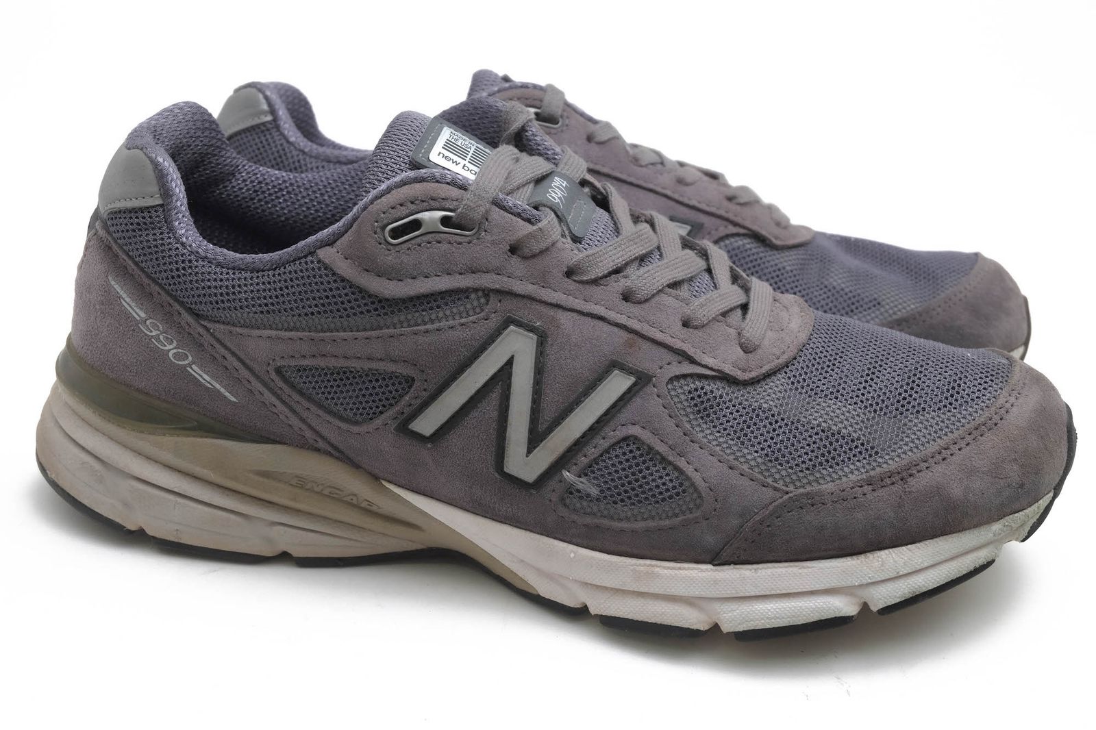 ニューバランス NEW BALANCE シューズ スニーカー 靴 ローカット メンズ 男性 男性用 ナイロン レザー 革 本革 グレー 灰色 M990GLE4 ENCAPミッドソール