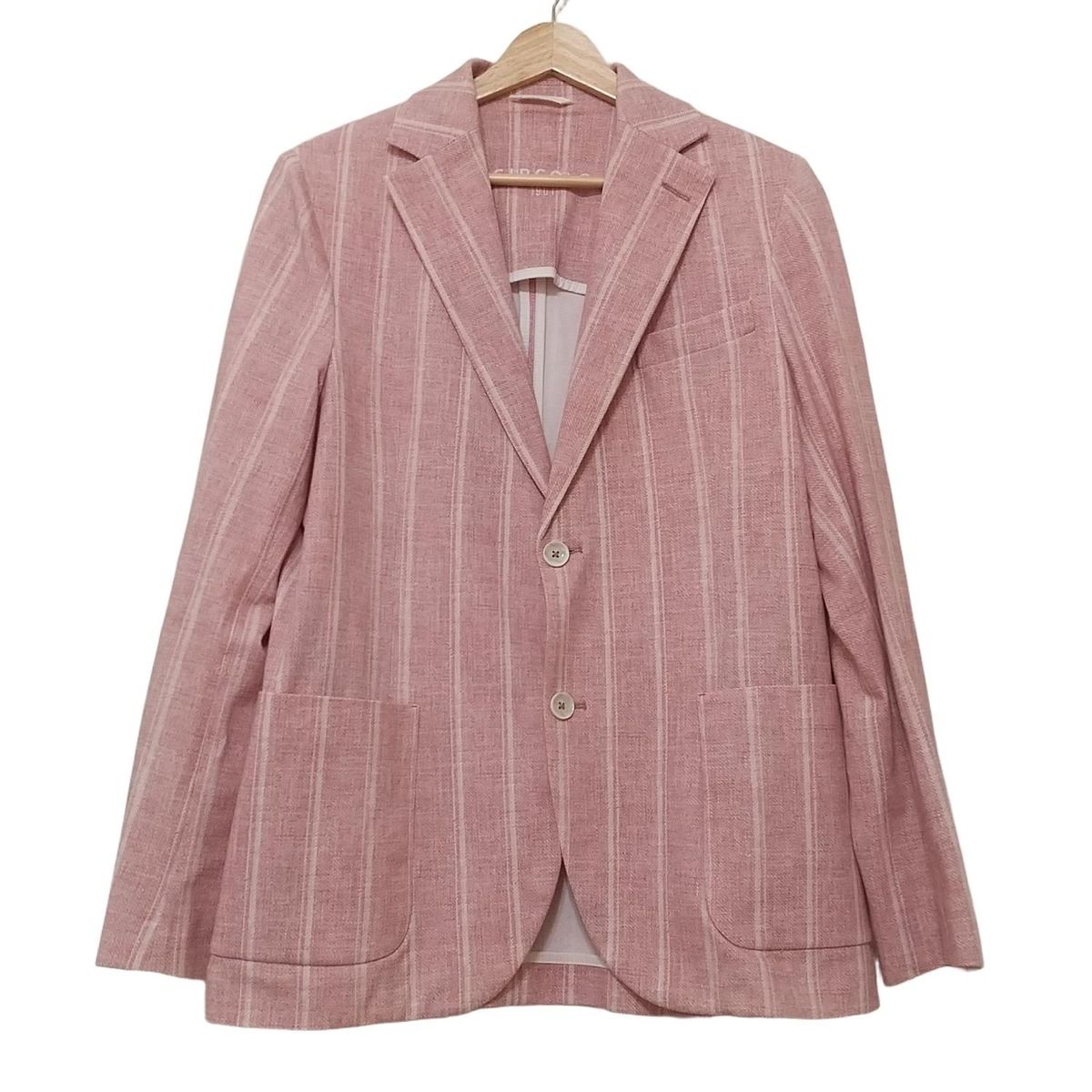CIRCOLO1901 チルコロ ジャケット サイズ46 XL メンズ - ピンク×白 長袖|ストライプ|春|秋