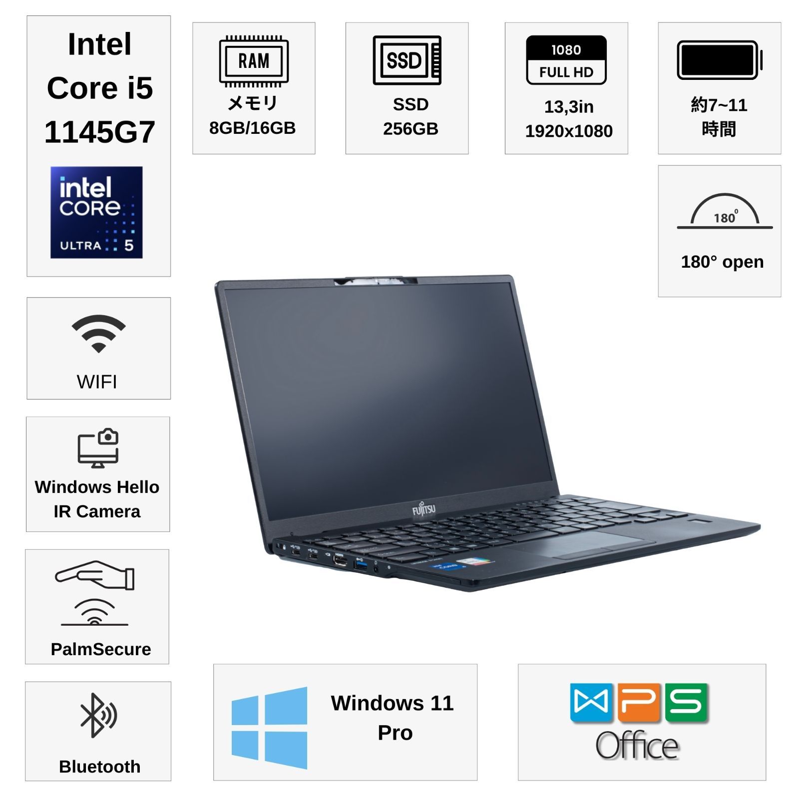 【美品】721 富士通 LIFEBOOK U9311/F i5 第10世代 軽量 富士通 LIFEBOOK U9311/F-core-i5-1145G7 /16GB/128GB win11 LTE
