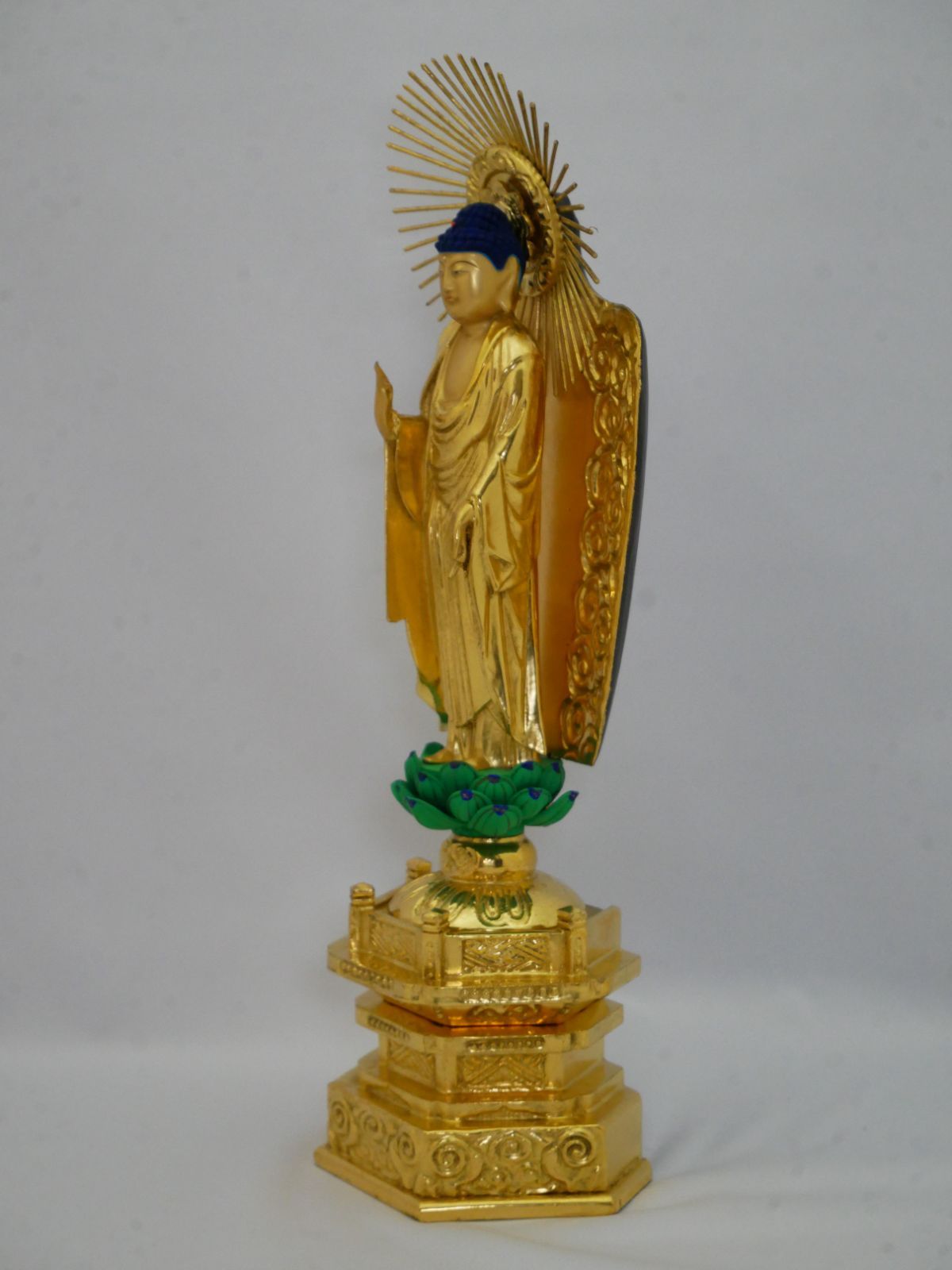 【西本願寺向】阿弥陀如来 仏像 中七 純金肌粉 6号【送料込み】