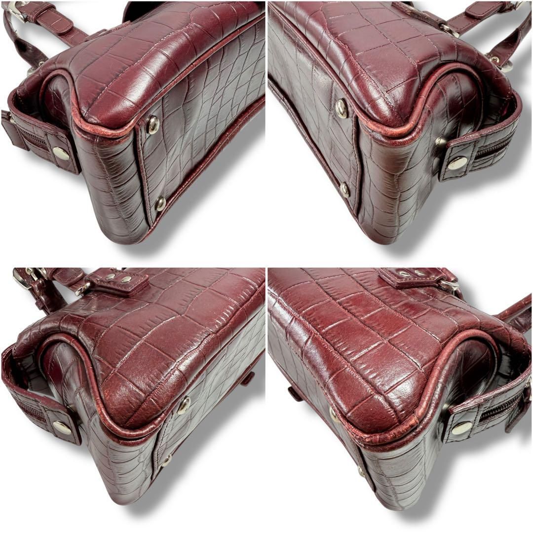 GUESS ゲス クロコ型押し ハンドバッグ ショルダーバッグ ノエビア y2k 極美品】GUESS ゲス ノエビア コラボ クロコ型押し トートバッグ