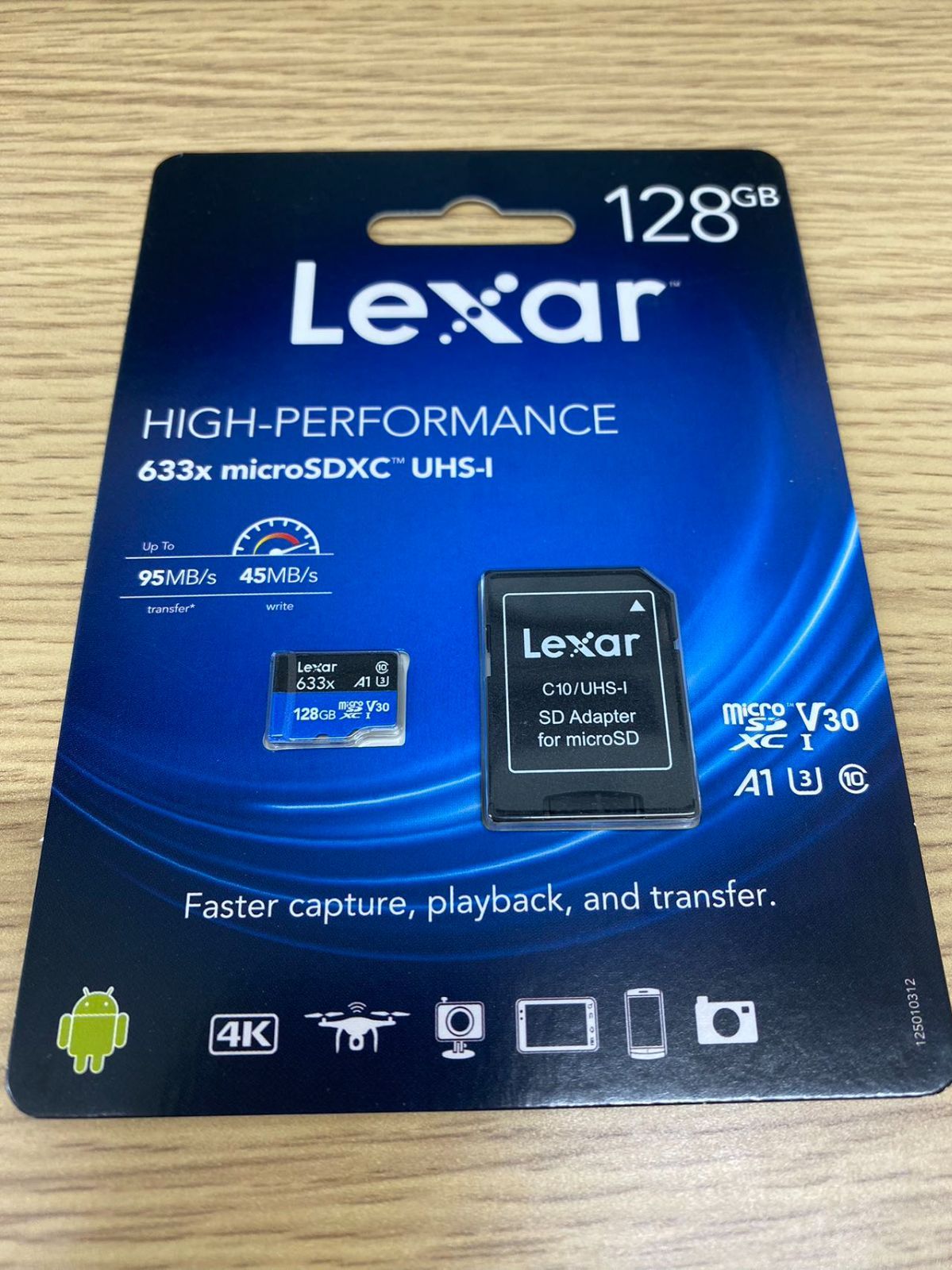Lexar microSDカード 128GB 633x microSDXC C10 UHS-1 U3 V30  A1 ４K 128GB 10年保証 LSDMI128BB633A（YF）