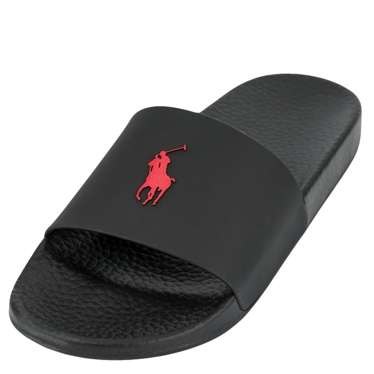 シャワーサンダル POLO Ralph Lauren ポロ ラルフローレン 809852071001 POLO EVA PONY SLIDE メンズ 男性 スライドサンダル ポニー 004 BLACK/RED PP ブラック×レッド