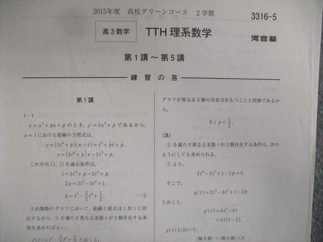 VS03-106 河合塾 高校グリーンコース トップ・ハイレベル 理系数学 【テスト計7回分付き】 2015 計3冊 30 S0D - メルカリ