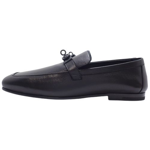 エルメス デスタン レザー ケリー金具 ローファー ブラック HERMES(エルメス) デスタン ケリー ローファー ソーブラック シューズ