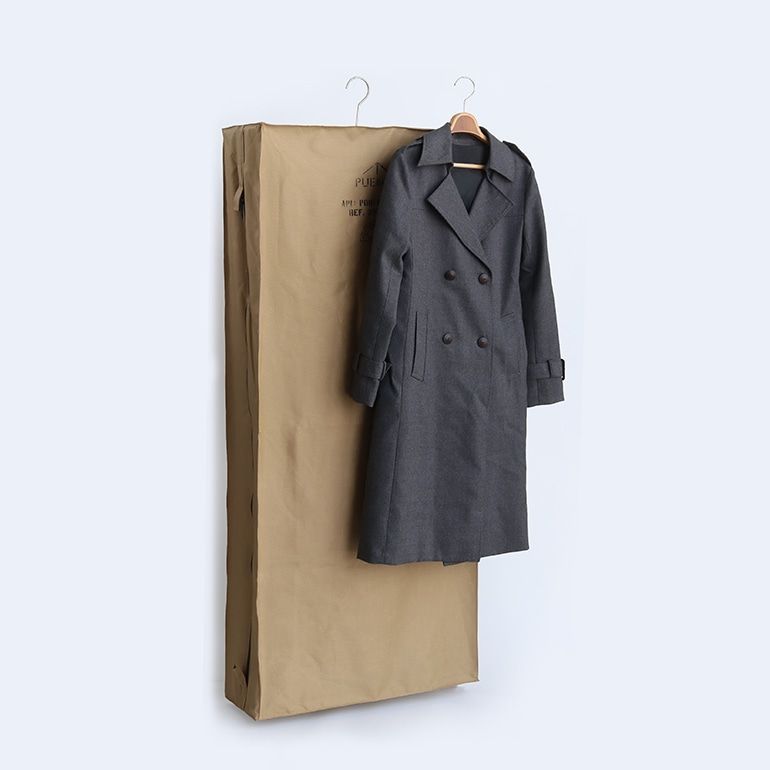 PUEBCO プエブコ RUBBERIZED FABRIC HANGING ORGANIZER W WIRE FRAME COAT - JACKET ハンギングオーガナイザー コートカバー 衣類カバー 収納 ラバーコート 150cm