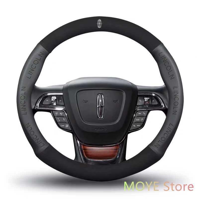 新品！リンカーン[Lincoln] O型 ハンドルカバー 軽自動車 穴付き通気滑り止 毛皮 ステアリングホイールカバー 番号01 全車種対応