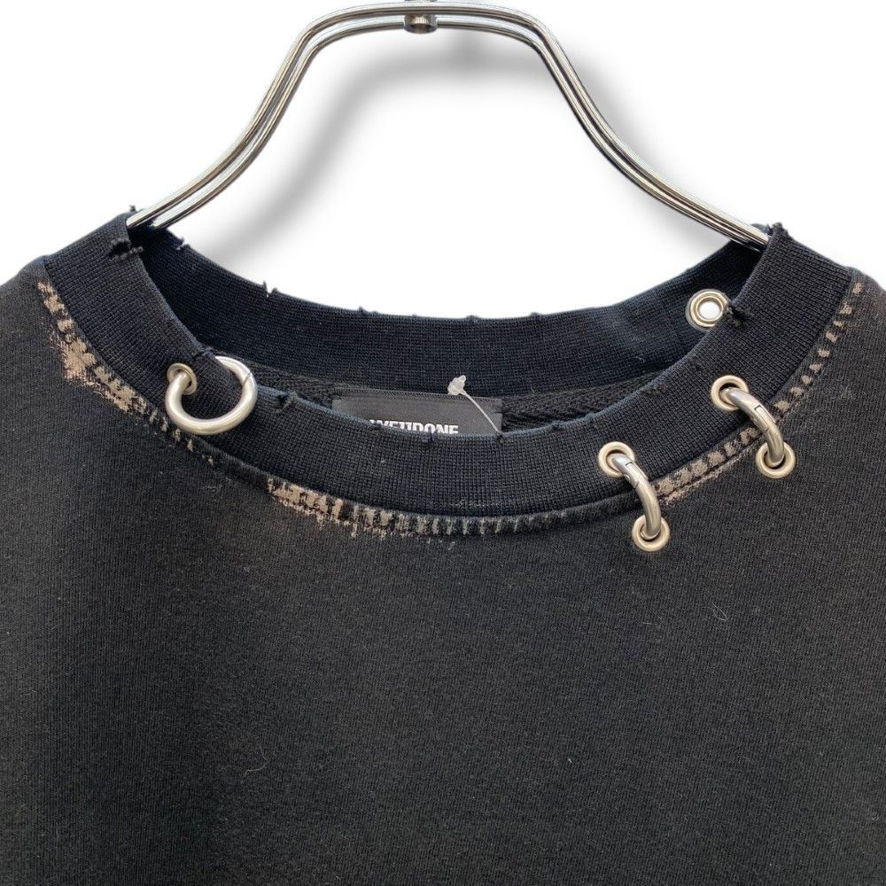 WE11DONE 25SS BLACK PIERCING DETAIL T-SHIRT Sサイズ ブラック