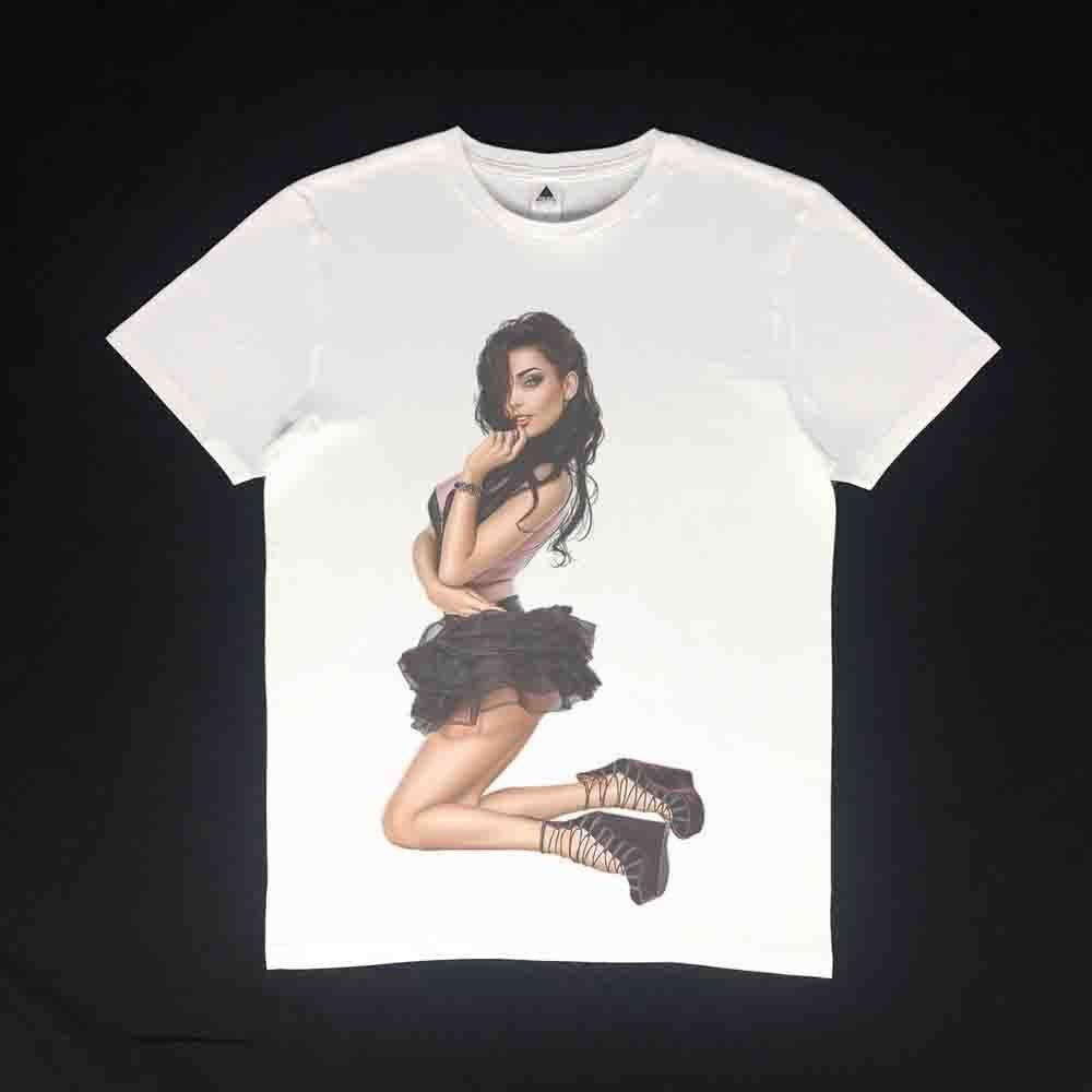 オリジナル Tシャツ ビッグ プリント セクシー ポーズ バーレスク