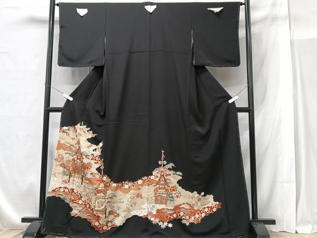 平和屋着物○上質な小紋 草花間道 暈し染め 銀彩 正絹