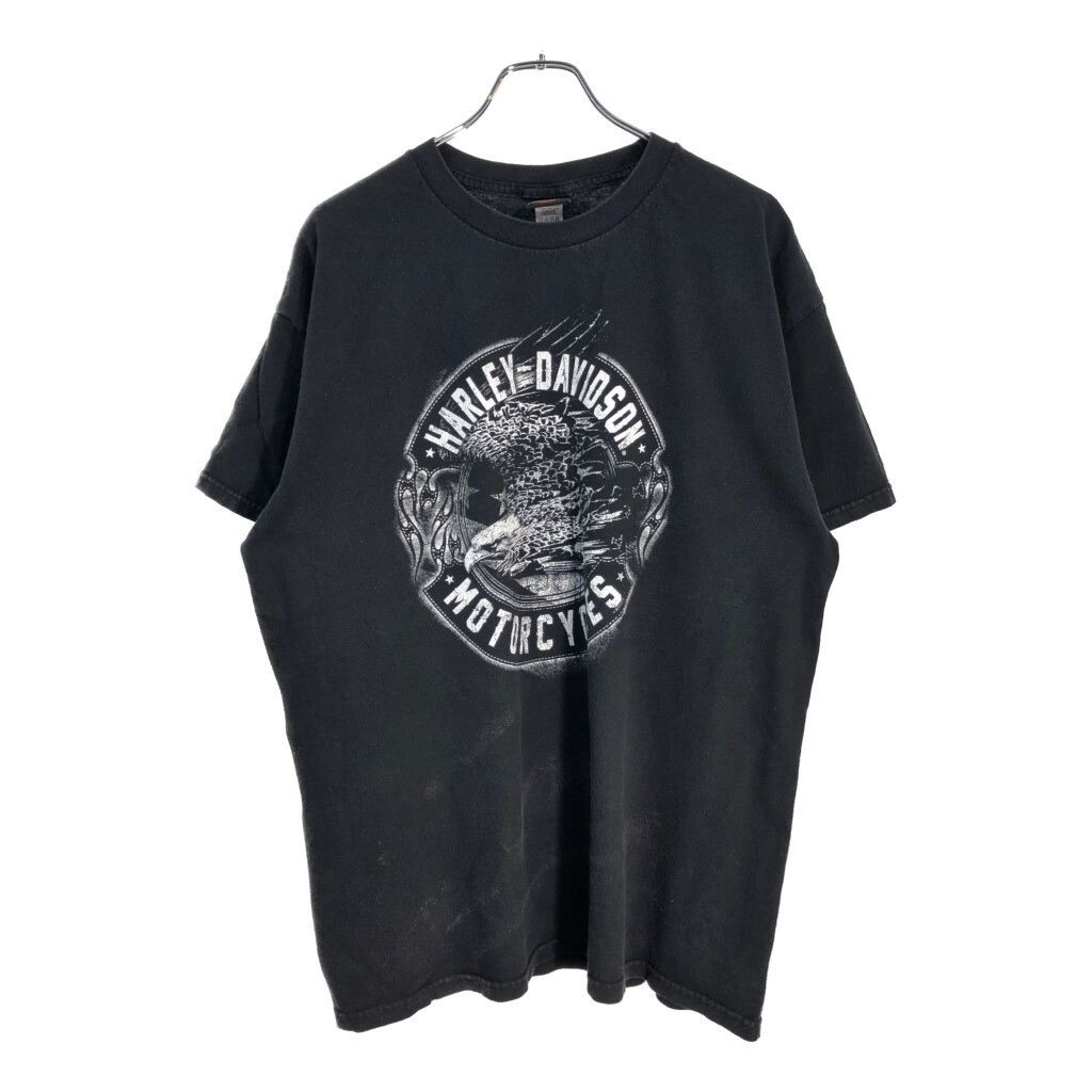 HARLEY DAVIDSON ハーレーダビッドソン 半袖Ｔシャツ モーターサイクル ブラック メンズ X-LARGE 古着 U1929