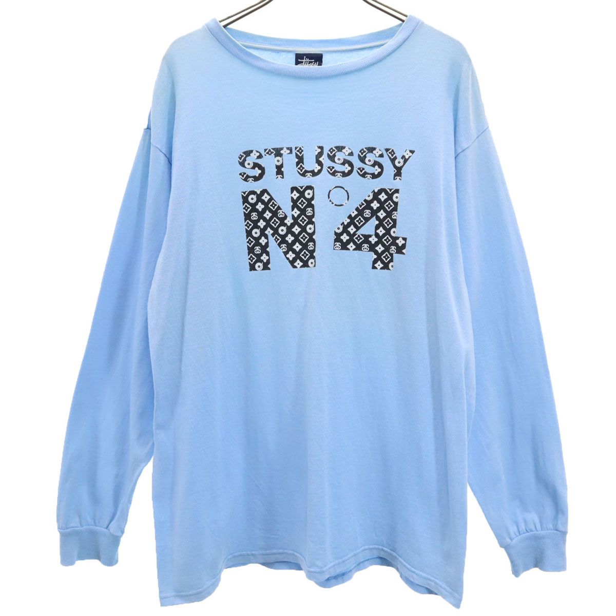 STUSSY ステューシー 90s USA製 オールド 長袖 Tシャツ L 水色 ロンT 