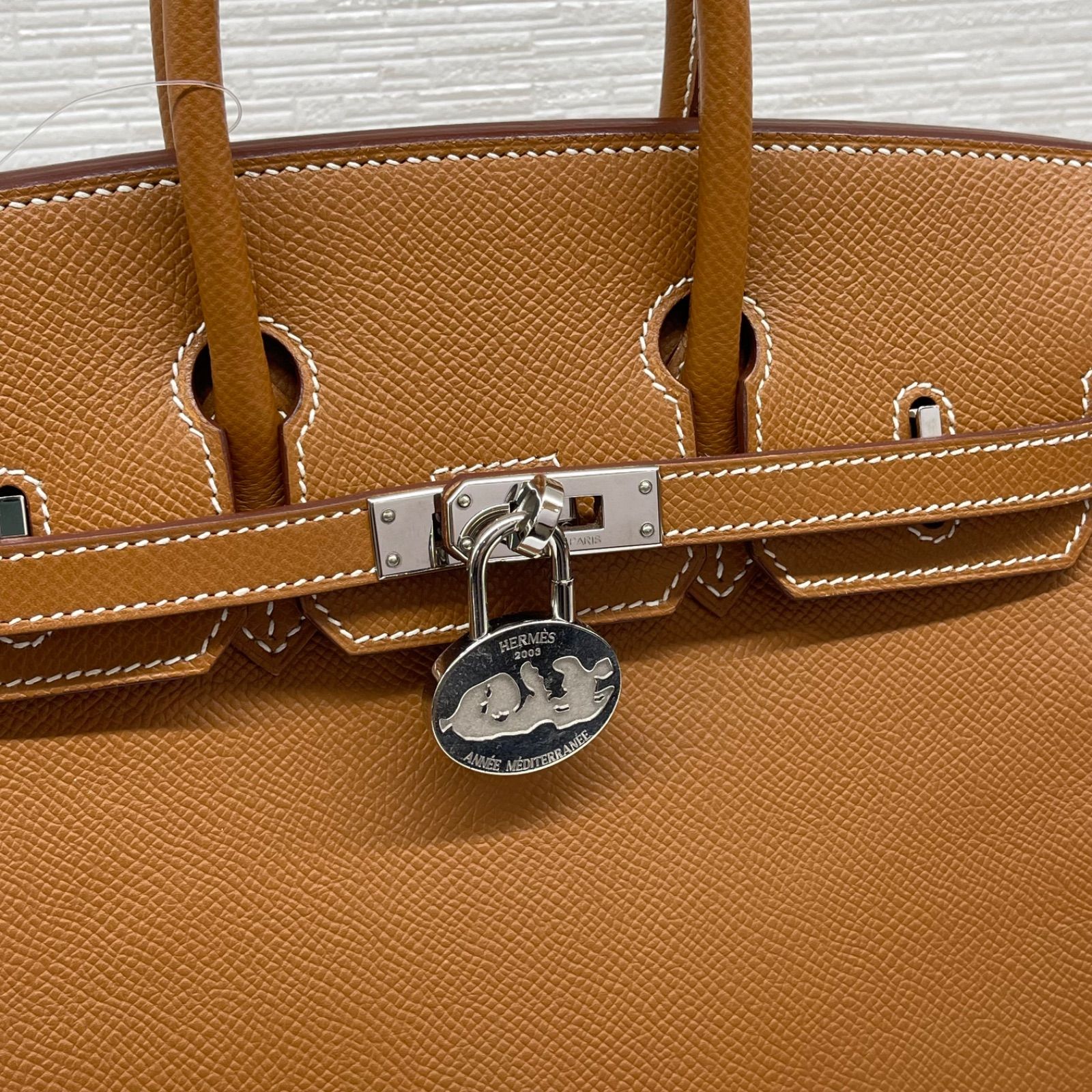 HERMES エルメス カデナ 2003 目出度く 地中海 ゴールドカラー バッグ 