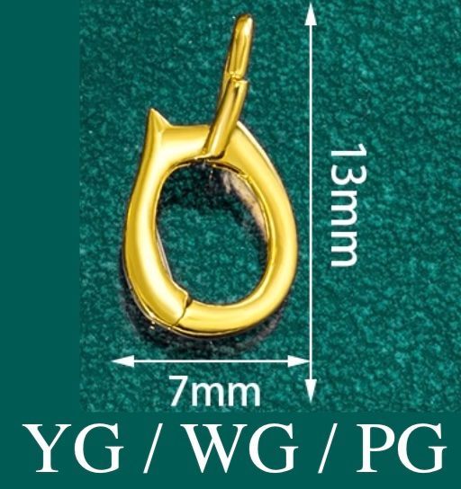 K18 バチカン 13mm ワンタッチ 便利パーツ チャーム繋ぎ ネックレスパーツ チェーンパーツ ペンダントパーツ 繋ぐ YG WG PG  Connector Bail Clasp Enhancers Chunks Snaps Easy Solid - メルカリ