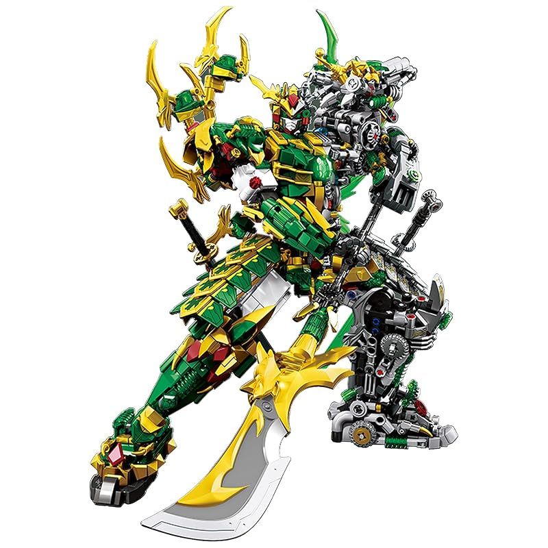 組み立てブロックキット アクションフィギュアブロックモデル 2368ピース 組み立てビルディング ブロック 大人向け ブロックのおもちゃ コレクター収集 なハーフメカディテールビルディングセット 大人と子供用 誕生日 新年ギフト 青龍メカ 1