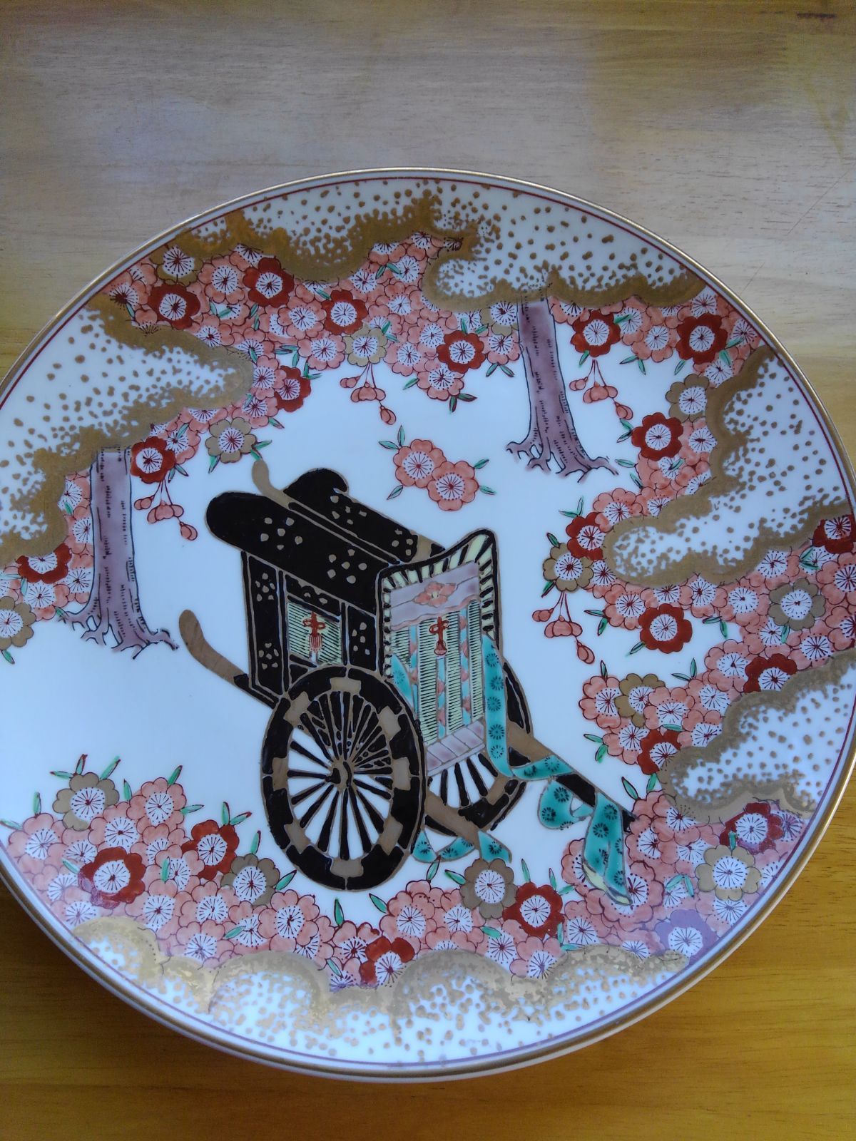 有田焼 秀峰 色絵 金彩 大皿 飾皿 飾皿 アンティーク 皿 M10970723