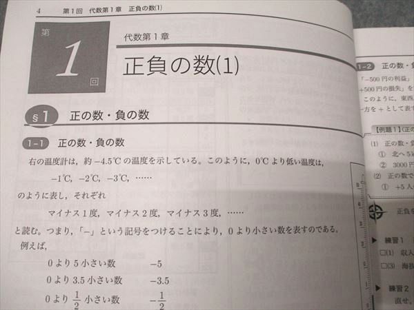 鉄緑会 中1年 数学 数学基礎講座 代数/幾何 第1部 2024 前期