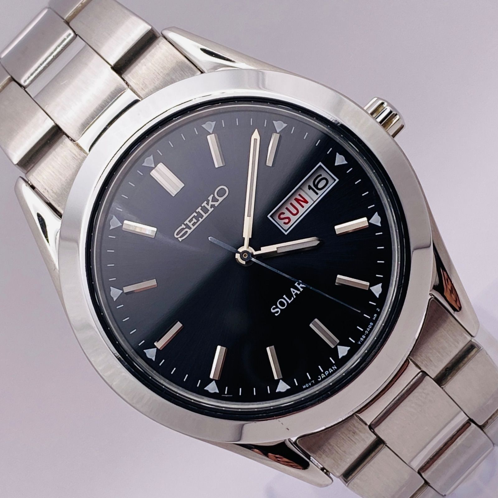 良品! SEIKO/セイコー スピリット ソーラー メンズ腕時計 V158-0AZ0