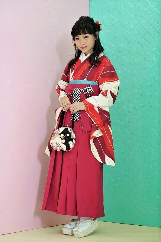 着物袴セット ジュニア用 145cm～154cm 小町 矢羽 矢絣柄 紐柄