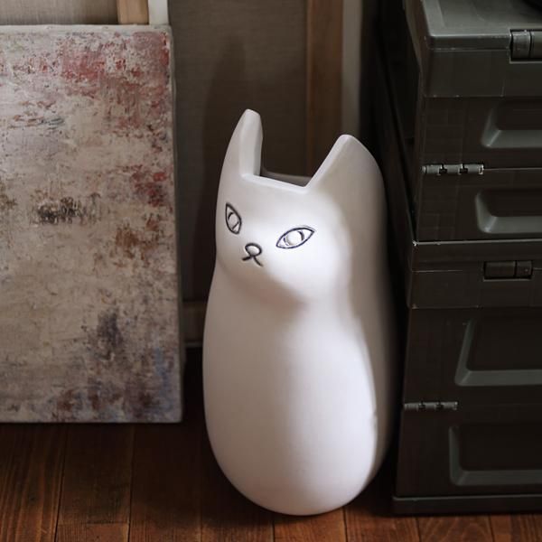 ❣ポルトガル製【可愛い猫型傘立て】陶器 白系 ❣ポルトガル製【可愛い猫型