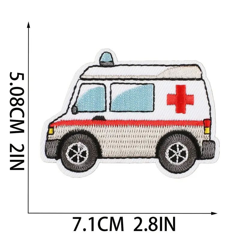はたらくくるま ワッペン刺繍 乗り物 9種類セット 消防車 救急車