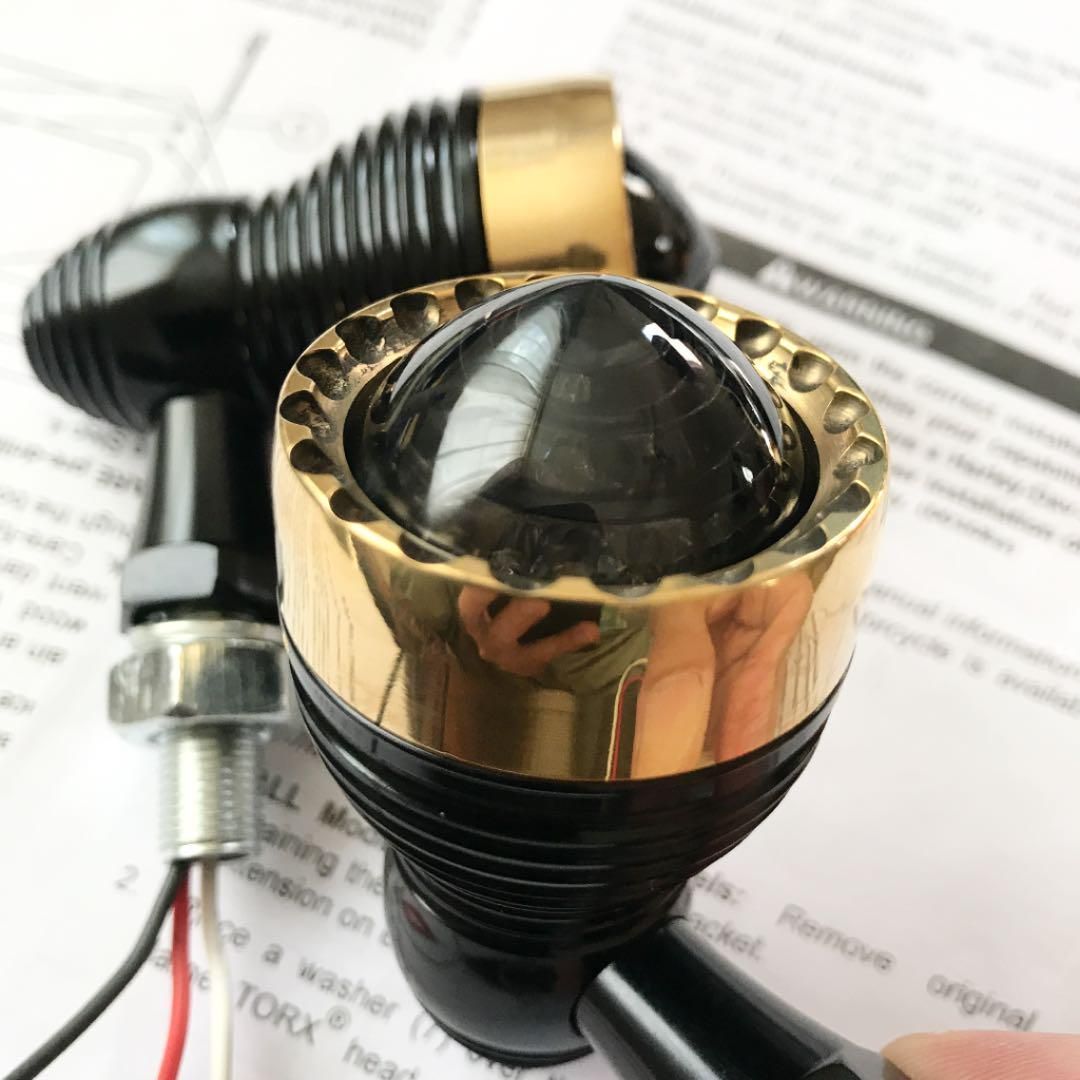 ブラス LED ウインカー 4個セット 真鍮 ハーレー ビンテージ
