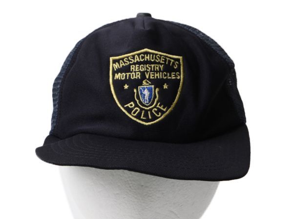 アメリカ製】80s NEWERA ニューエラ メッシュキャップ ワッペン 紺