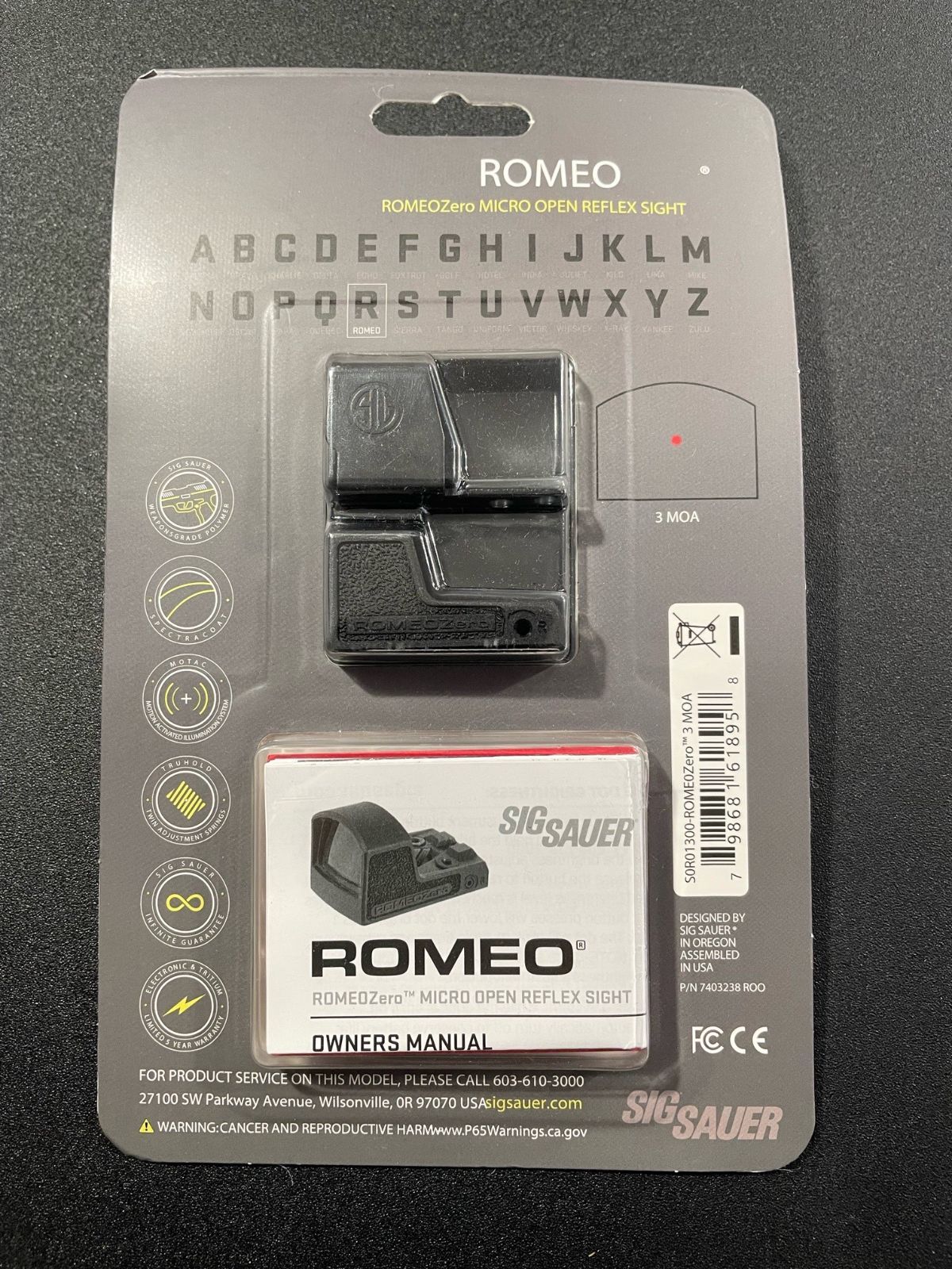 SIG SAUER シグザウエル ROMEOZero 3 MOA マイクロリフレックスサイト USA