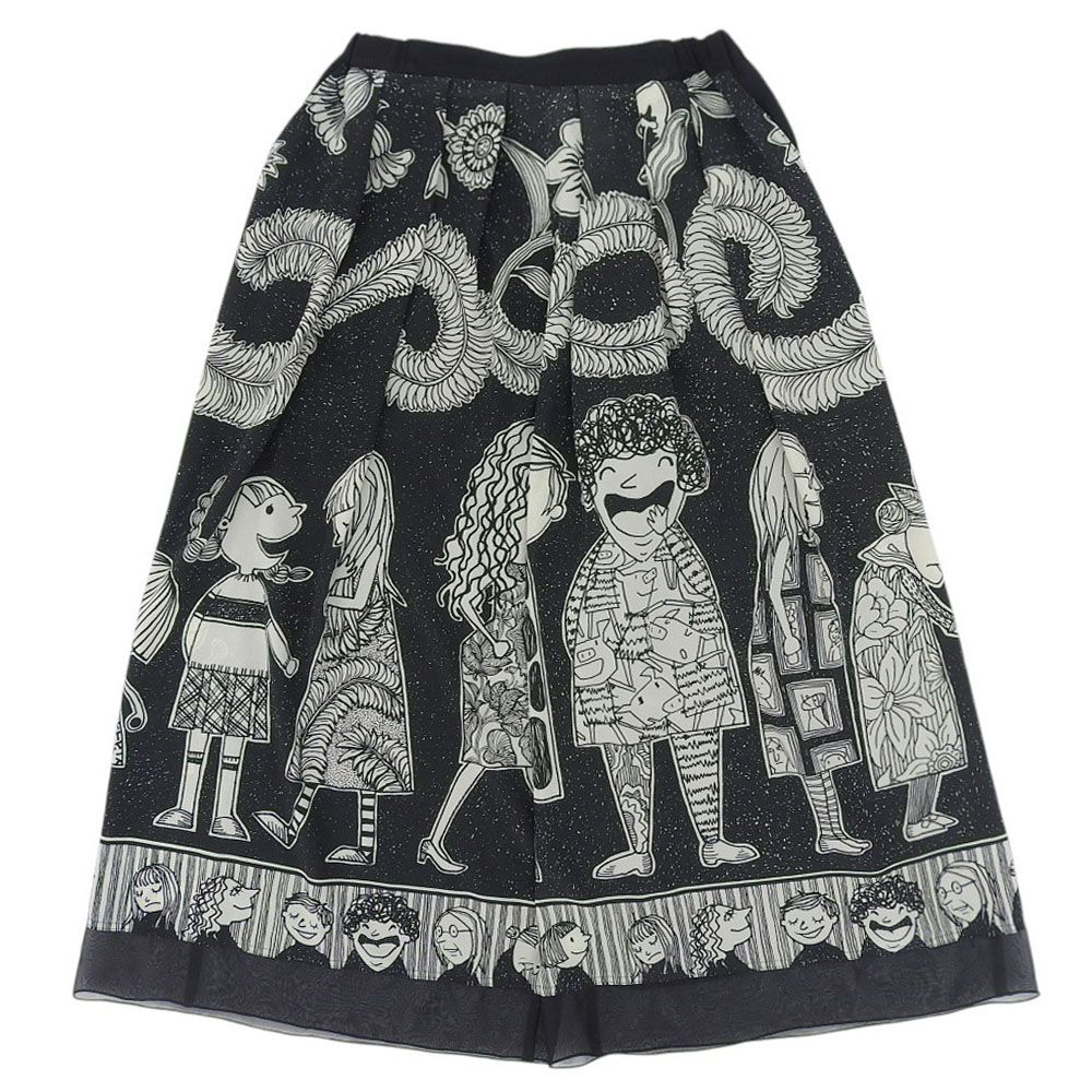 OLLEBOREBLA アルベロベロ 美品 総柄プリント 裾シアー ロング