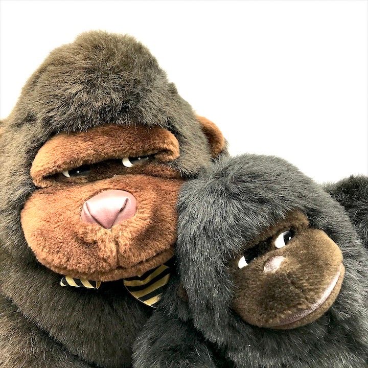 良品 HIROKUN HOUSE gorilla ゴリラ ぬいぐるみ 親子セット レトロ 蝶
