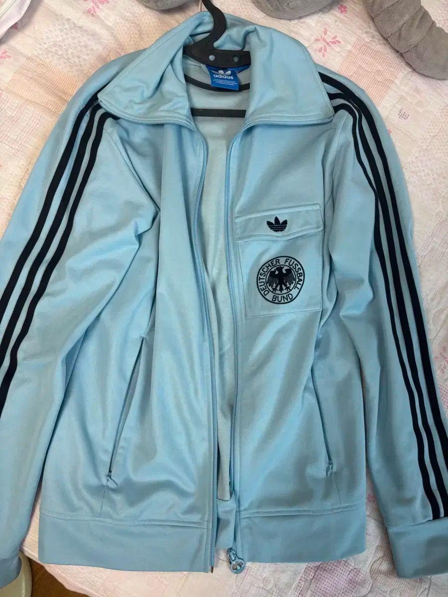 adidas アディダス ドイツ製ジャージ ライトブルー