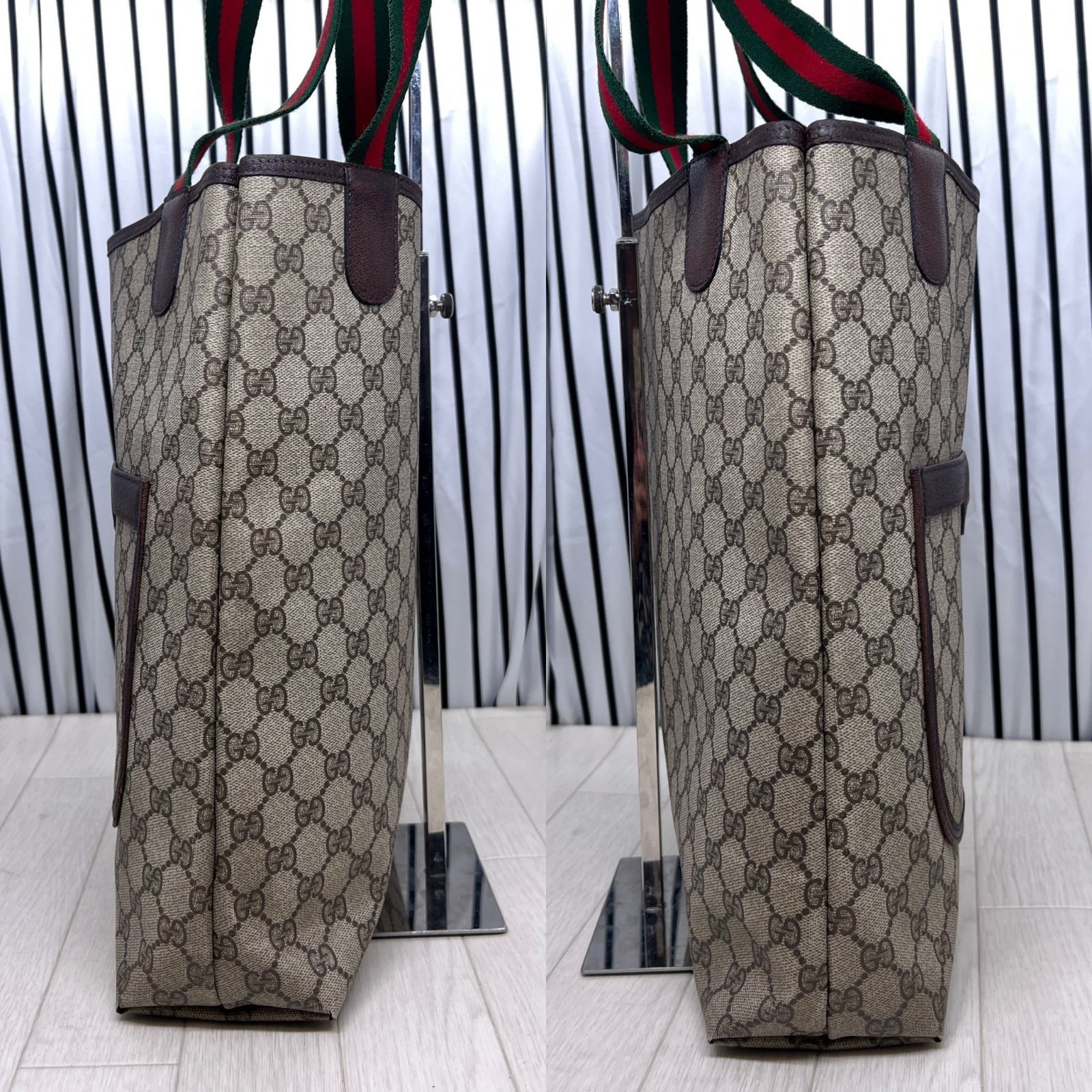 格安】GUCCI×グッチ A4収納可能PVCシェリーライントートバッグ - メルカリ