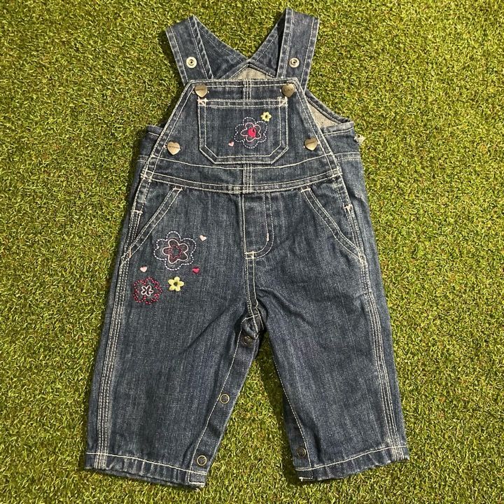 希少】キッズ古着 carhartt カーハート 花柄刺繍ロゴ デニム