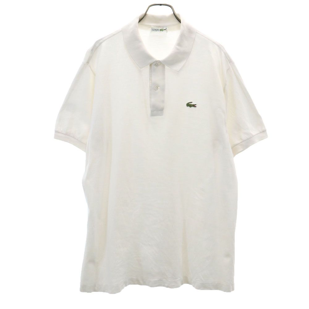 シュミーズラコステ 70s 80s フランス製 ヴィンテージ フレラコ 半袖 ポロシャツ 6 ホワイト CHEMISE LACOSTE 鹿の子 メンズ